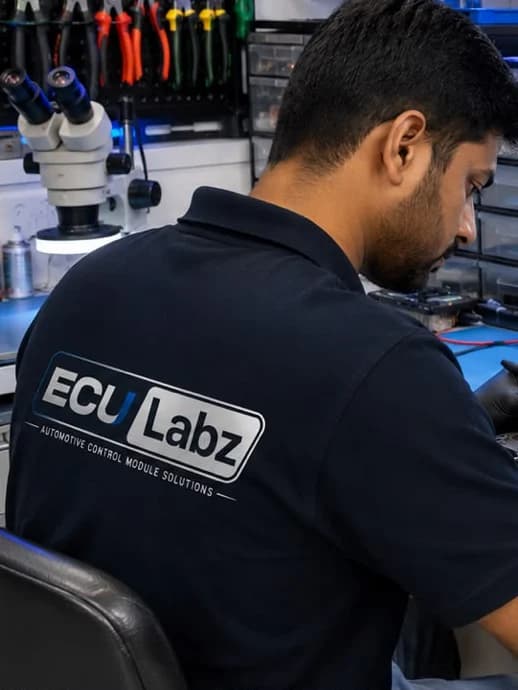 An ECU Labz technician at the bench
